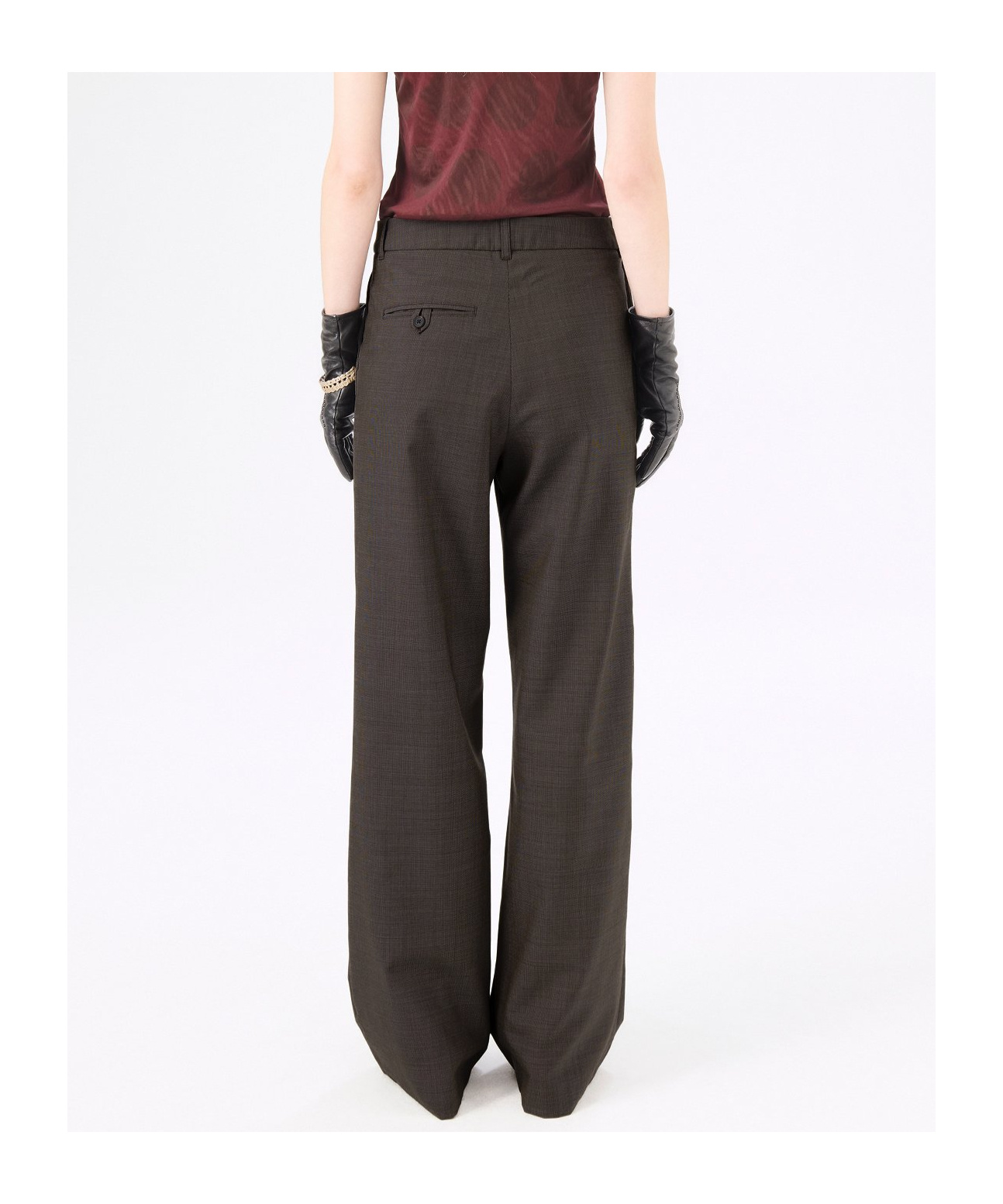 Shop Our Legacy Checked Wool Casual Pants In Black