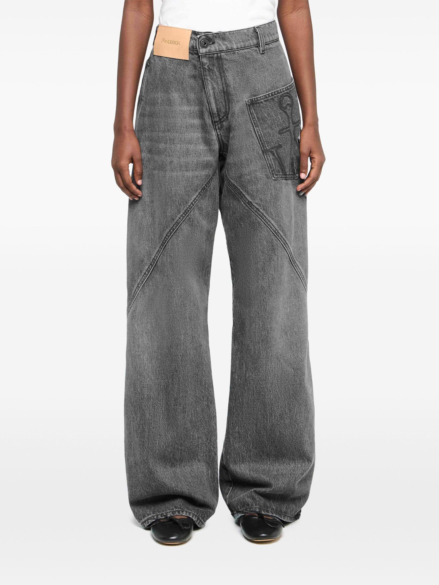 Junya Watanabe Denim Trousers With Belt Loops In Gray