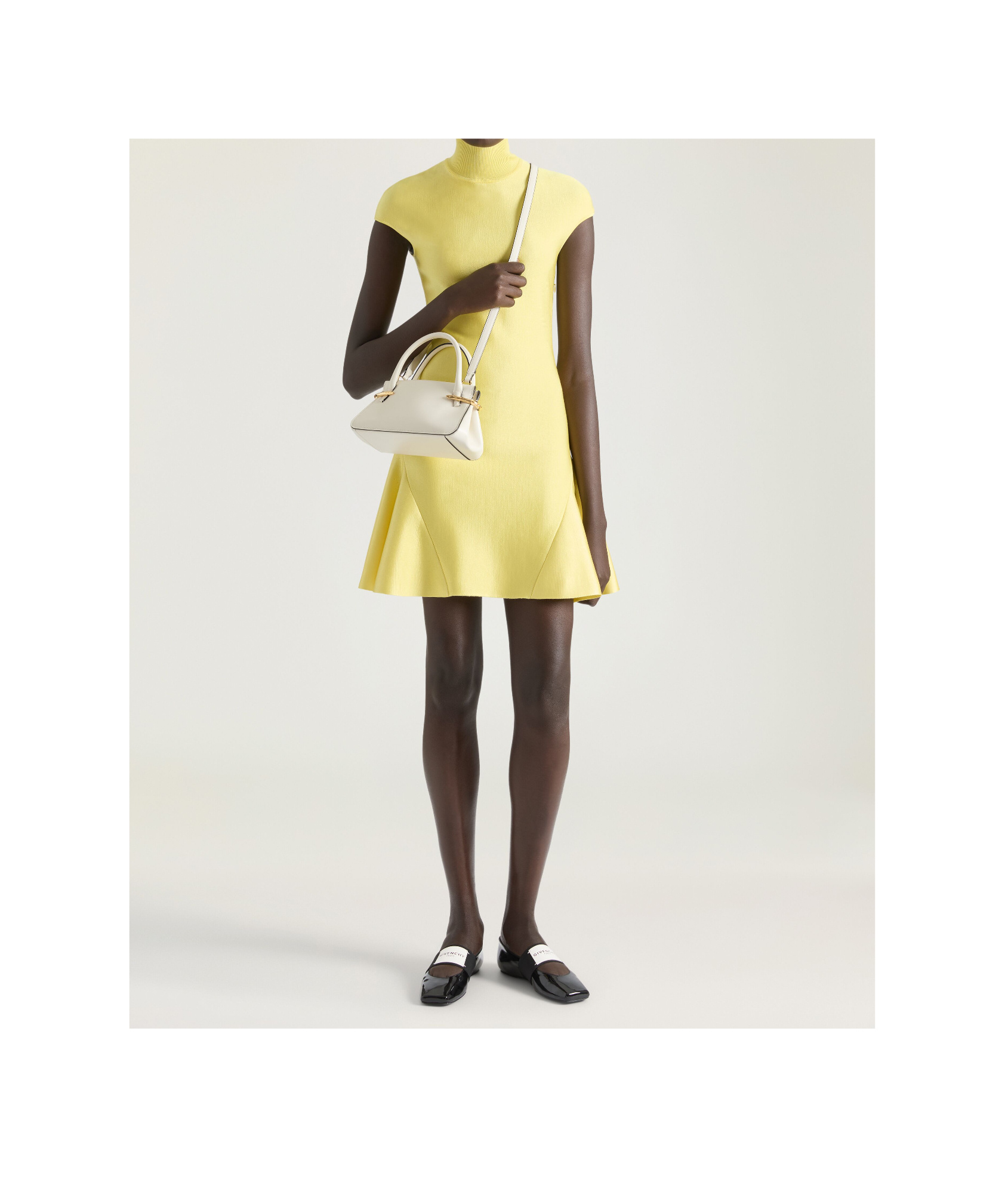 Givenchy Mini Dress With Flared Skirt In Wool Viscose In Yellow