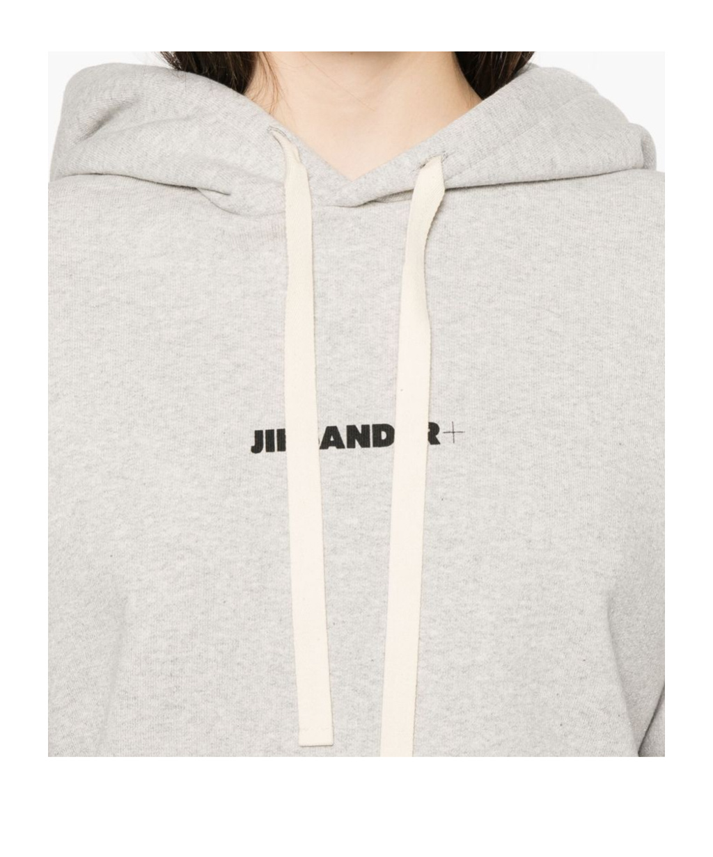 Jil Sander Relaxed Fit Hoodie With Drawstring Hood In White