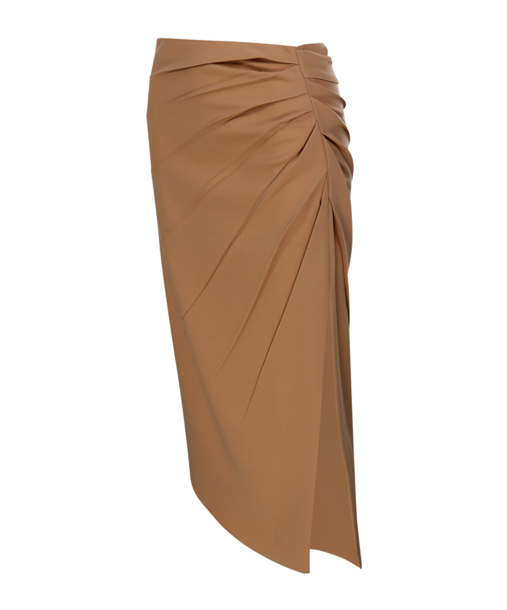 Max Mara Pleated Skirt In Brown