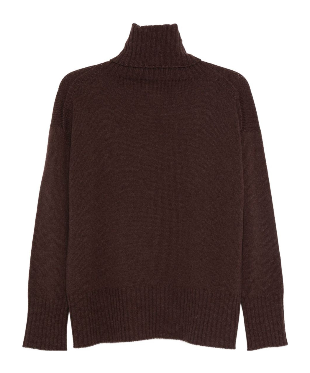 Alysi Ribbed Turtleneck Sweater In Brown
