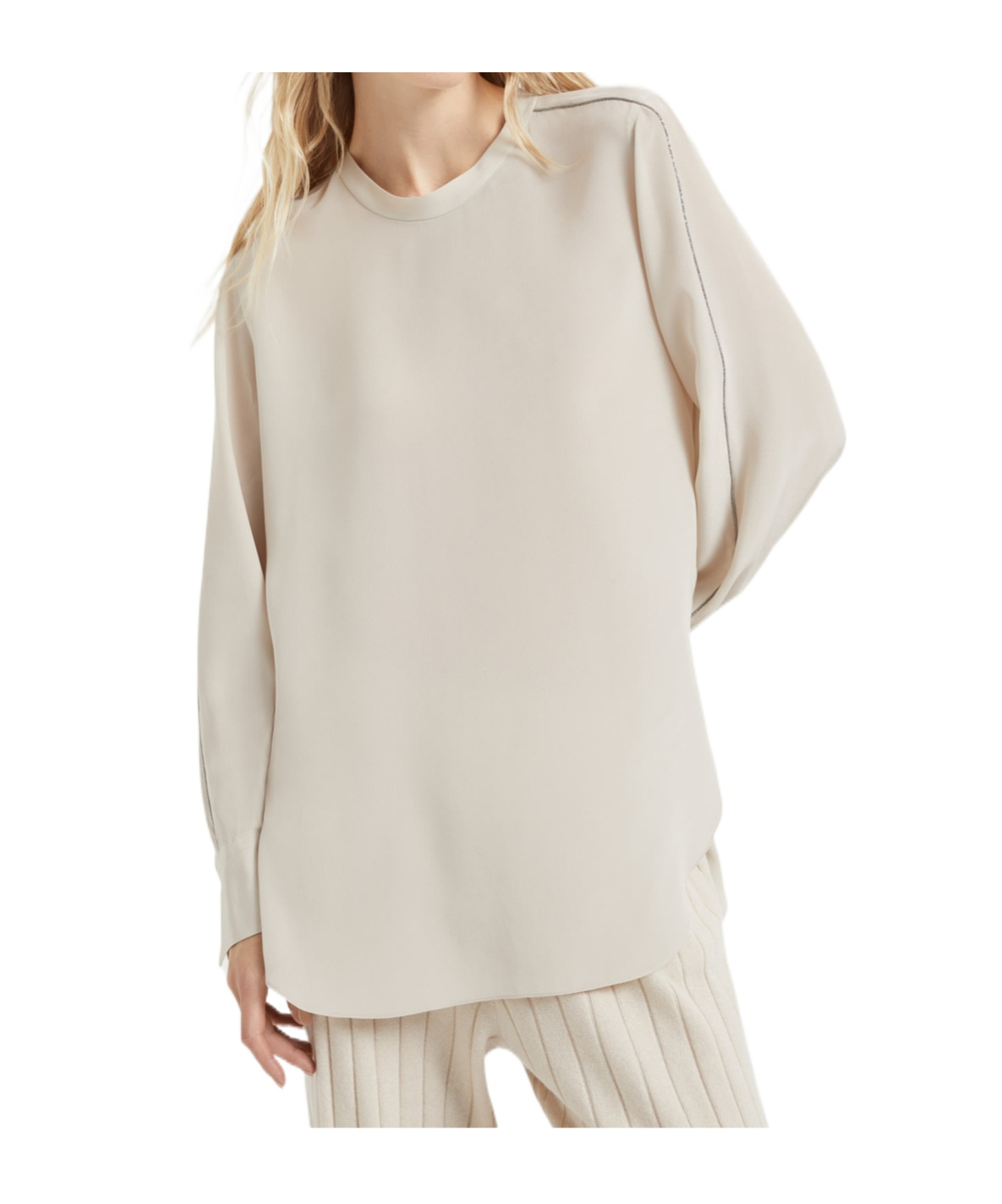 Brunello Cucinelli Monili-chain Detail Blouse In White