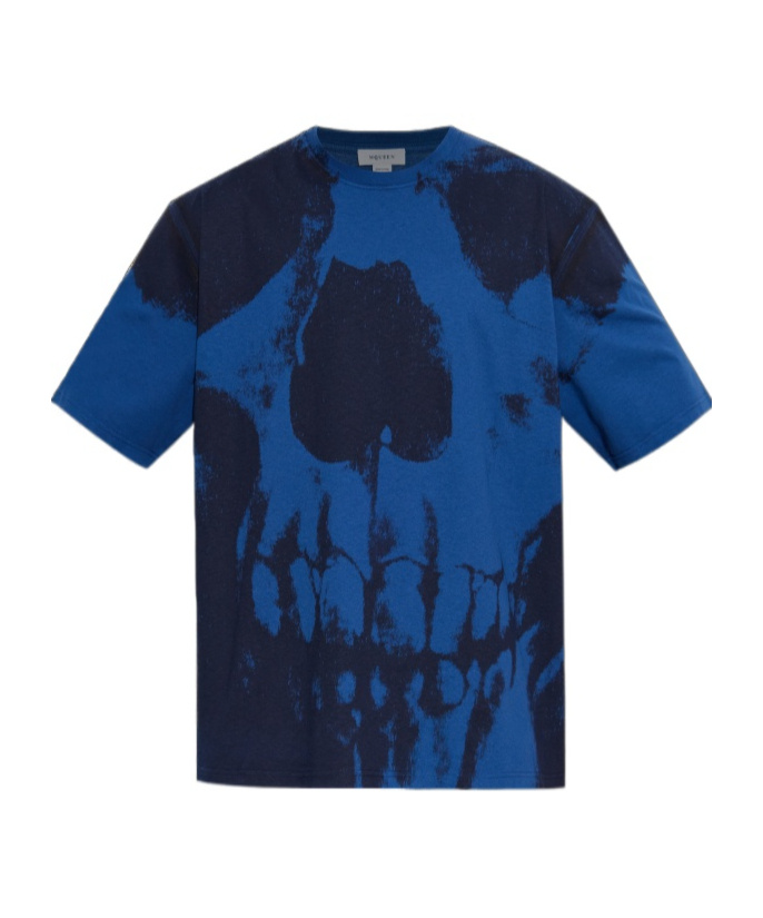 Alexander Mcqueen T-shirt With Print In Blue