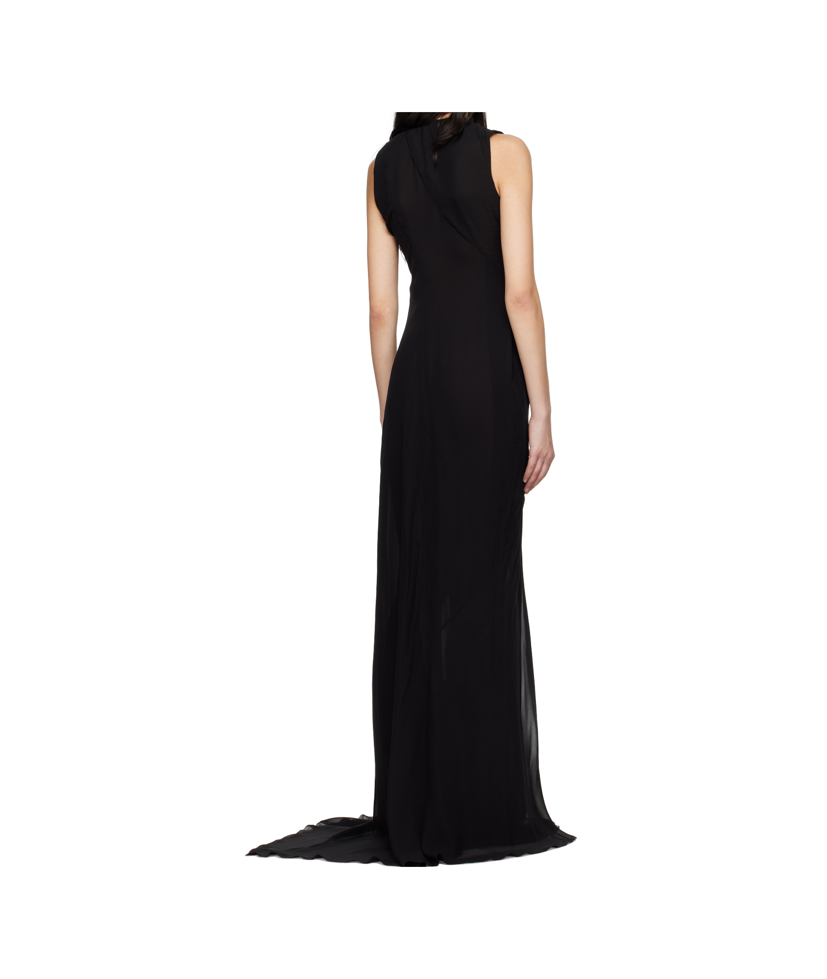 Ann Demeulemeester Black Leah Long Asymmetric Maxi Dress