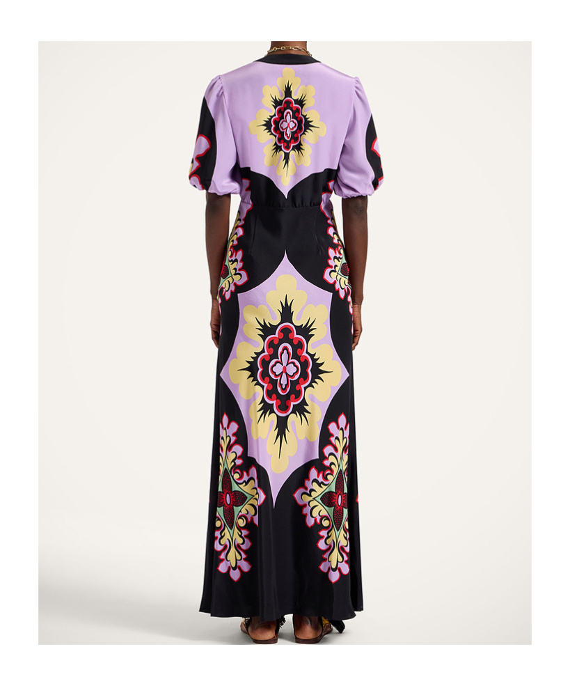 La Doublej Marlene Printed Silk-crepe Maxi Dress In Multi