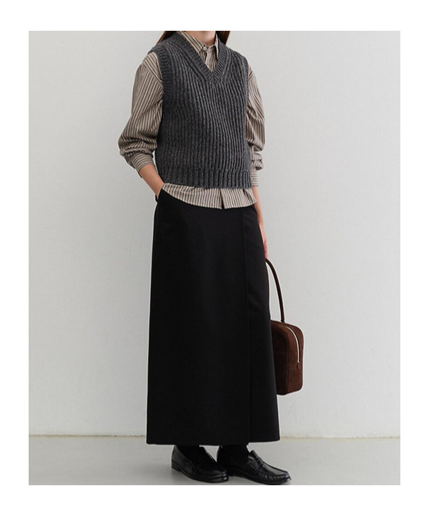Dunst Maxi Wrap Skirt In Black