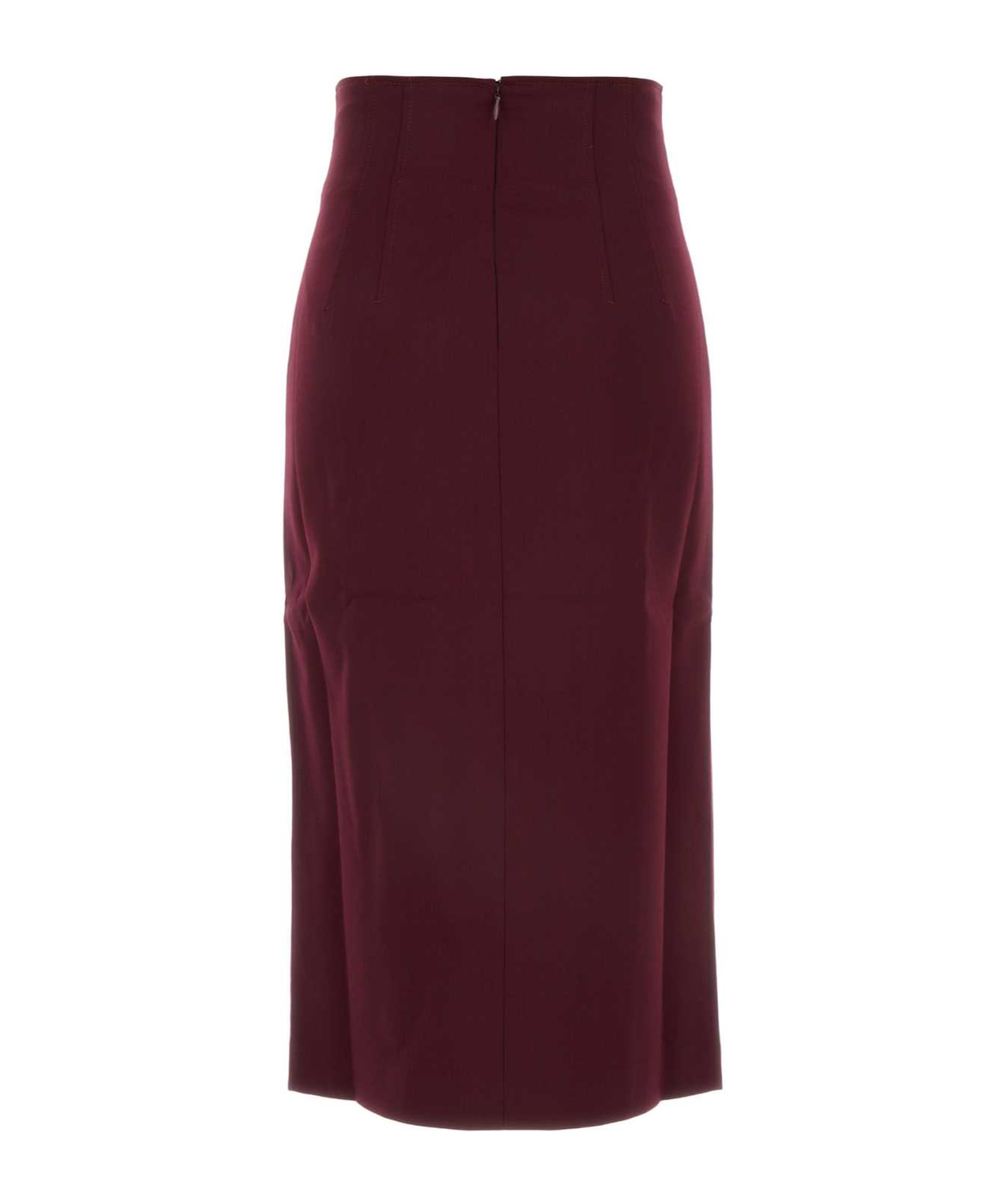The Andamane Stephanie Burgundy Wool-blend Midi Skirt Women In Burgundy