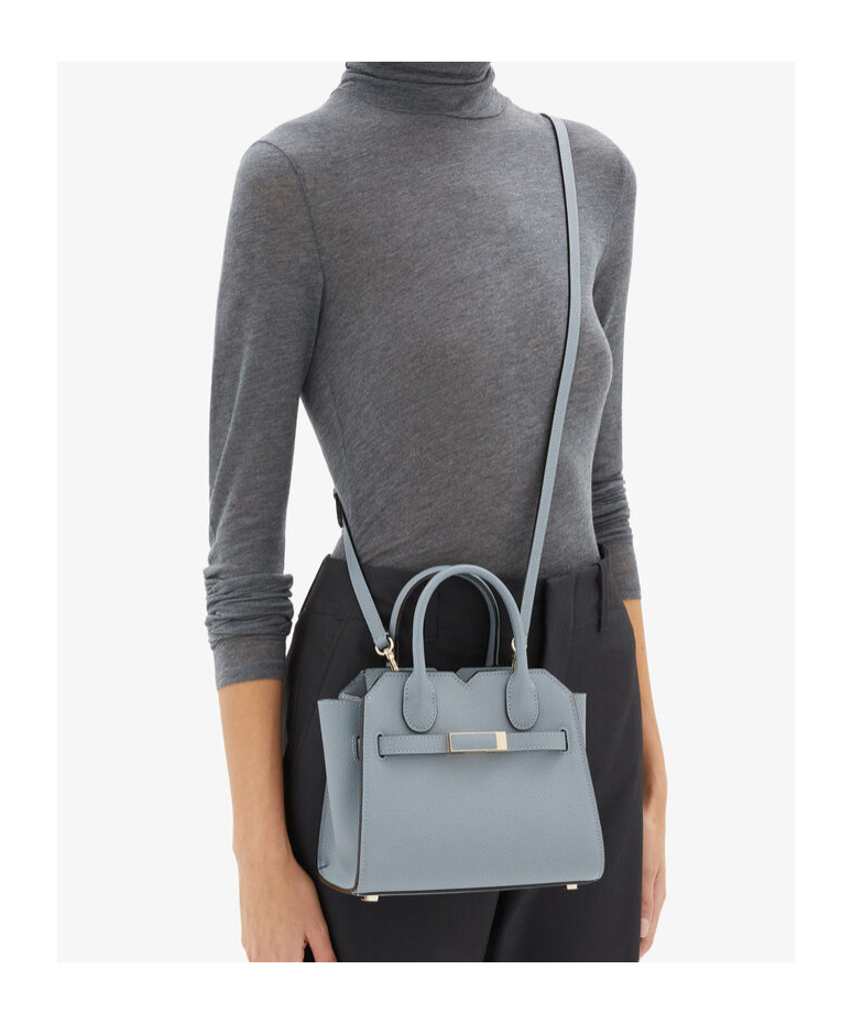 Valextra Double Handle Shoulder Bag In Gray