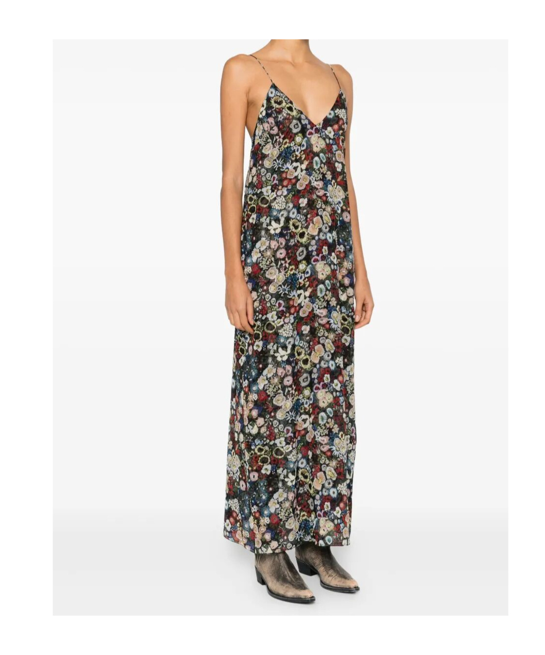Khaite Taja Floral-print Silk-chiffon Maxi Dress In Multi