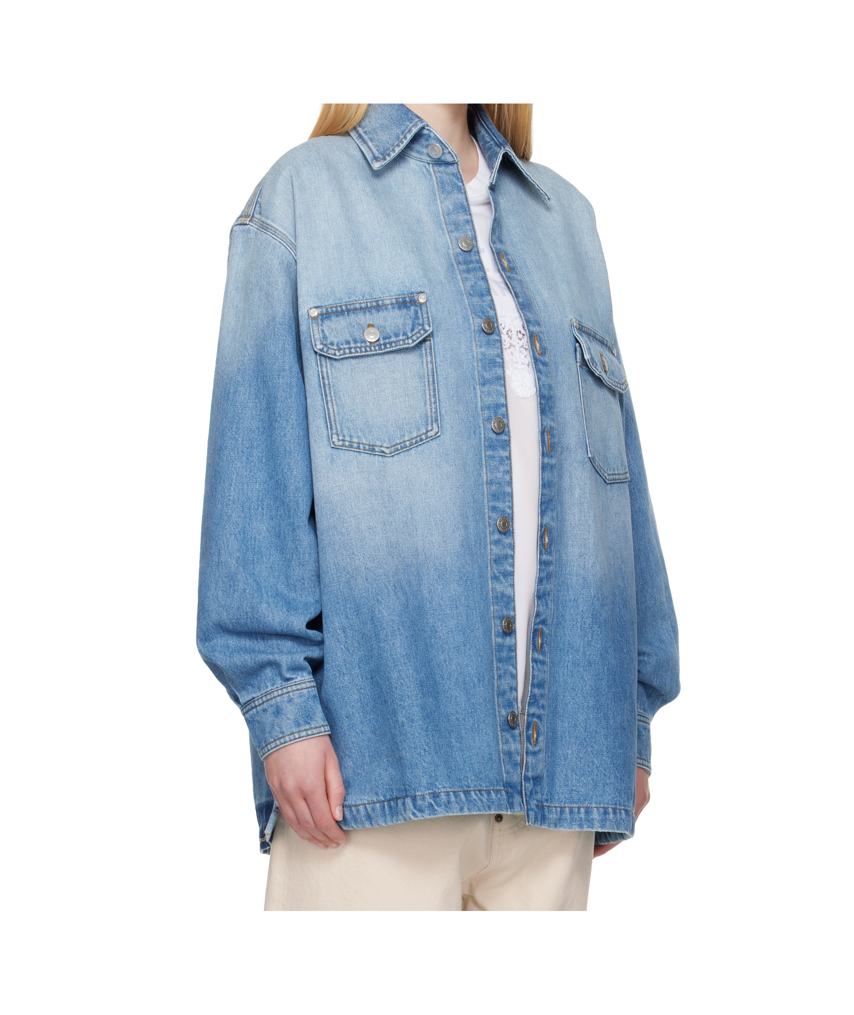 Stella Mccartney Blue Iconic Denim Shirt In Blue