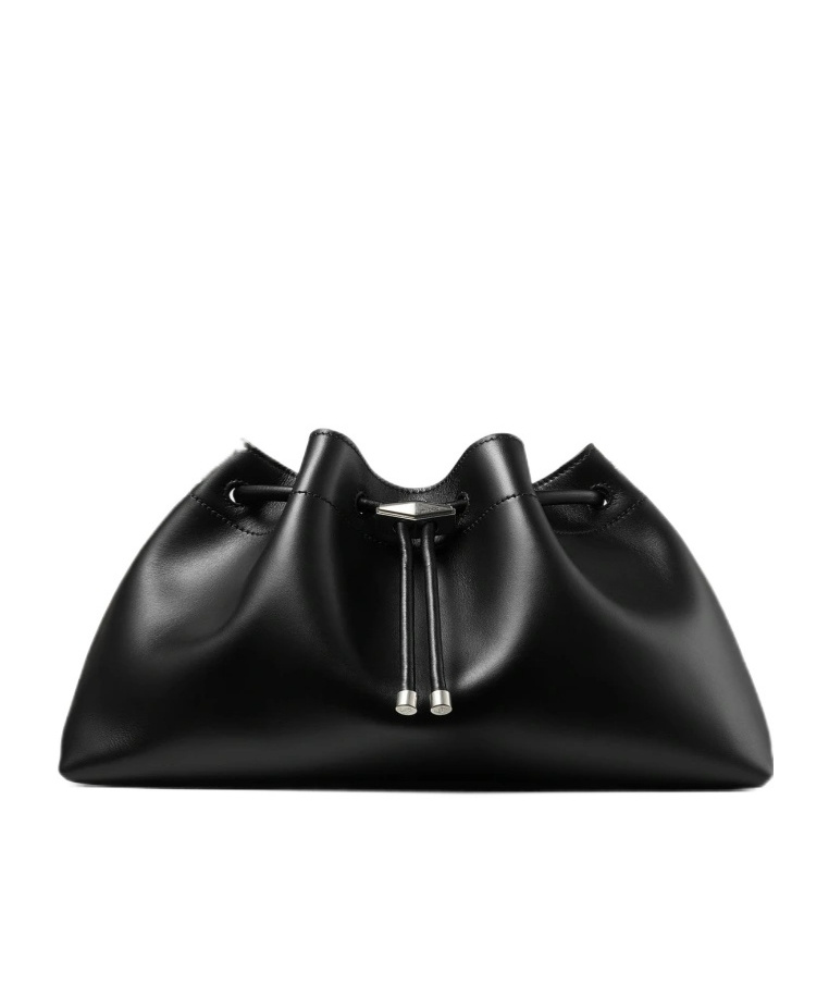 Jimmy Choo Cinch M Leather Bucket Bag In Black