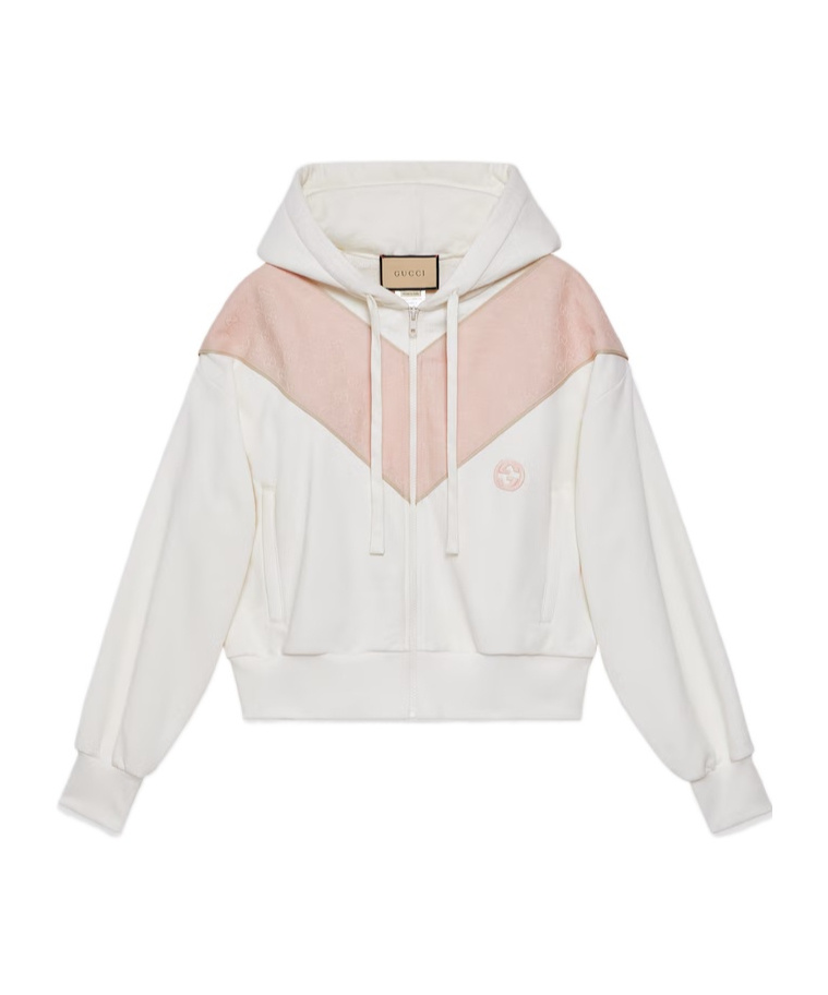 Gucci Interlocking G-patch Cotton Sweatshirt In White