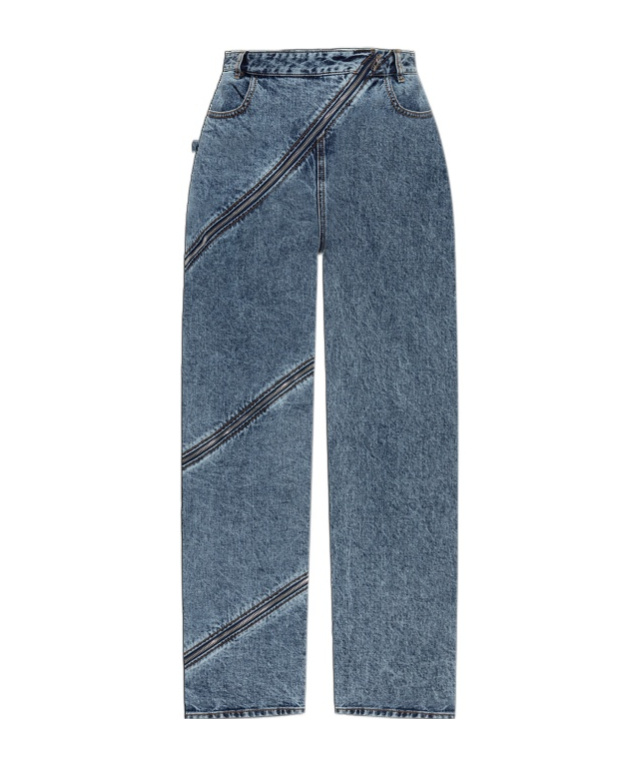 Alaïa Jeans With Belt Loops In Blue