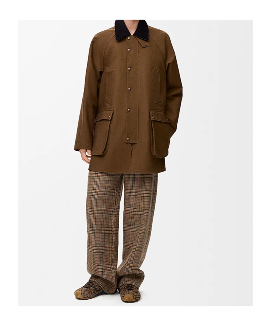 Loewe Cotton Trapeze Jacket In Brown