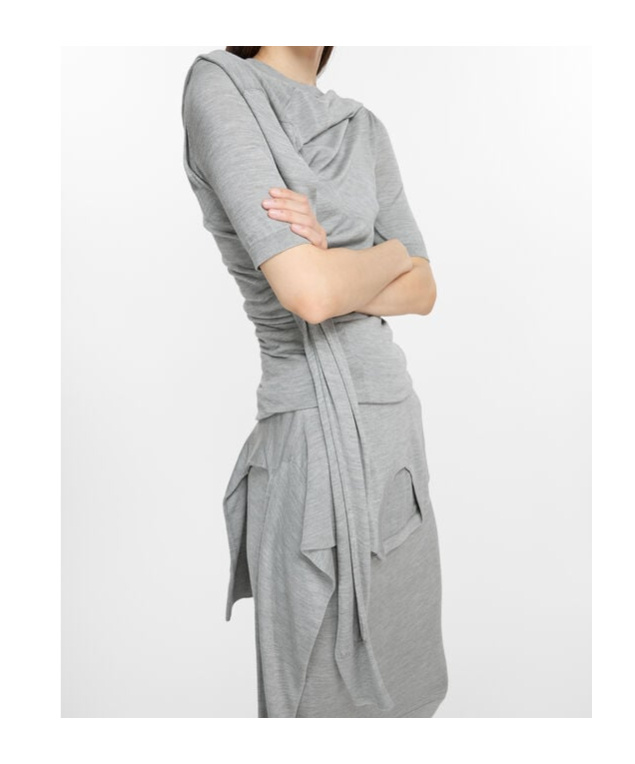 Acne Studios Silk Layered Jersey In Gray