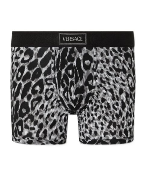 Versace Leopard-print Waistband Boxers In Animal Print