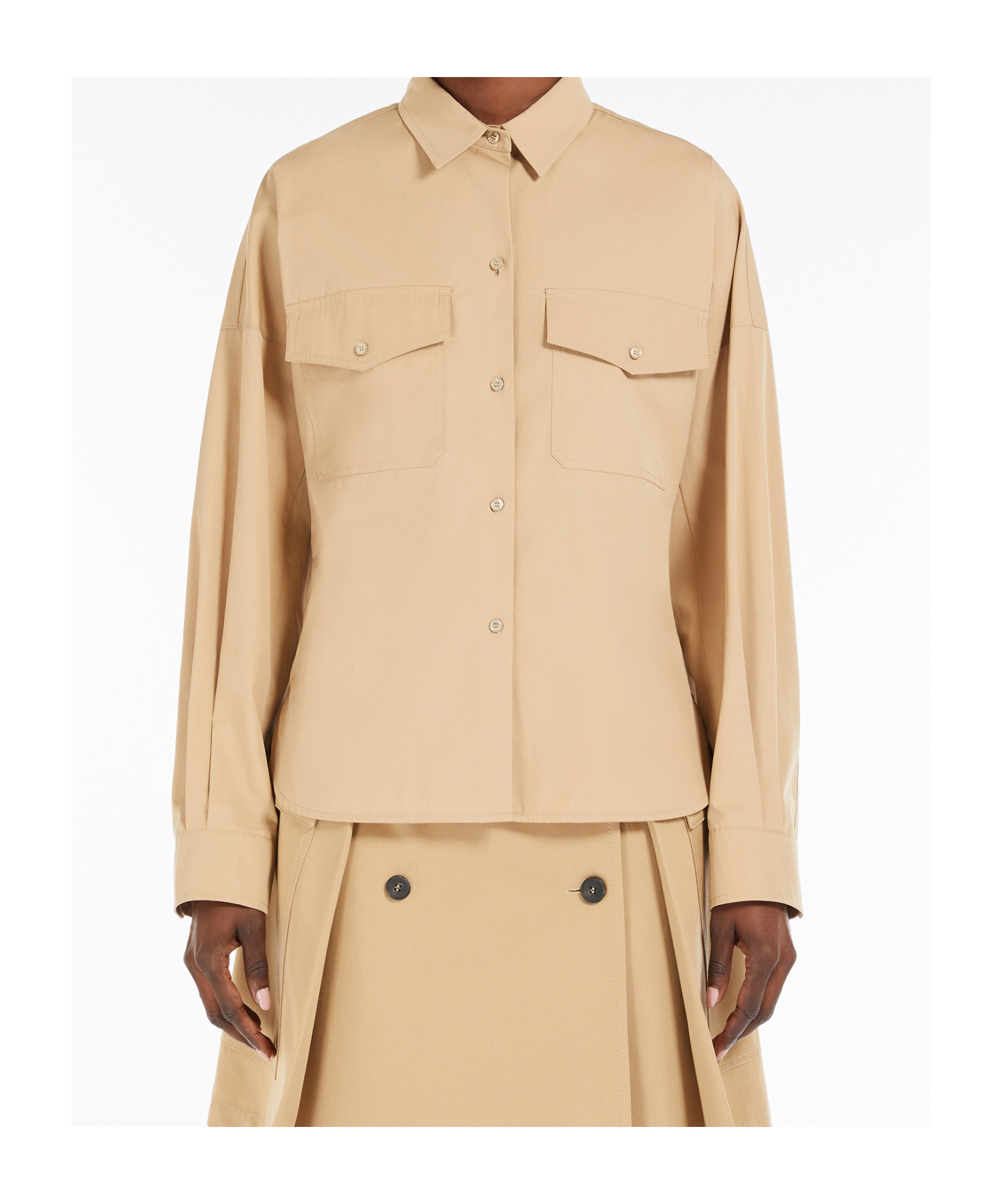 Weekend Max Mara Women's Skipper Shirt Beige | Size 46 | 2515111021600012 In Nude