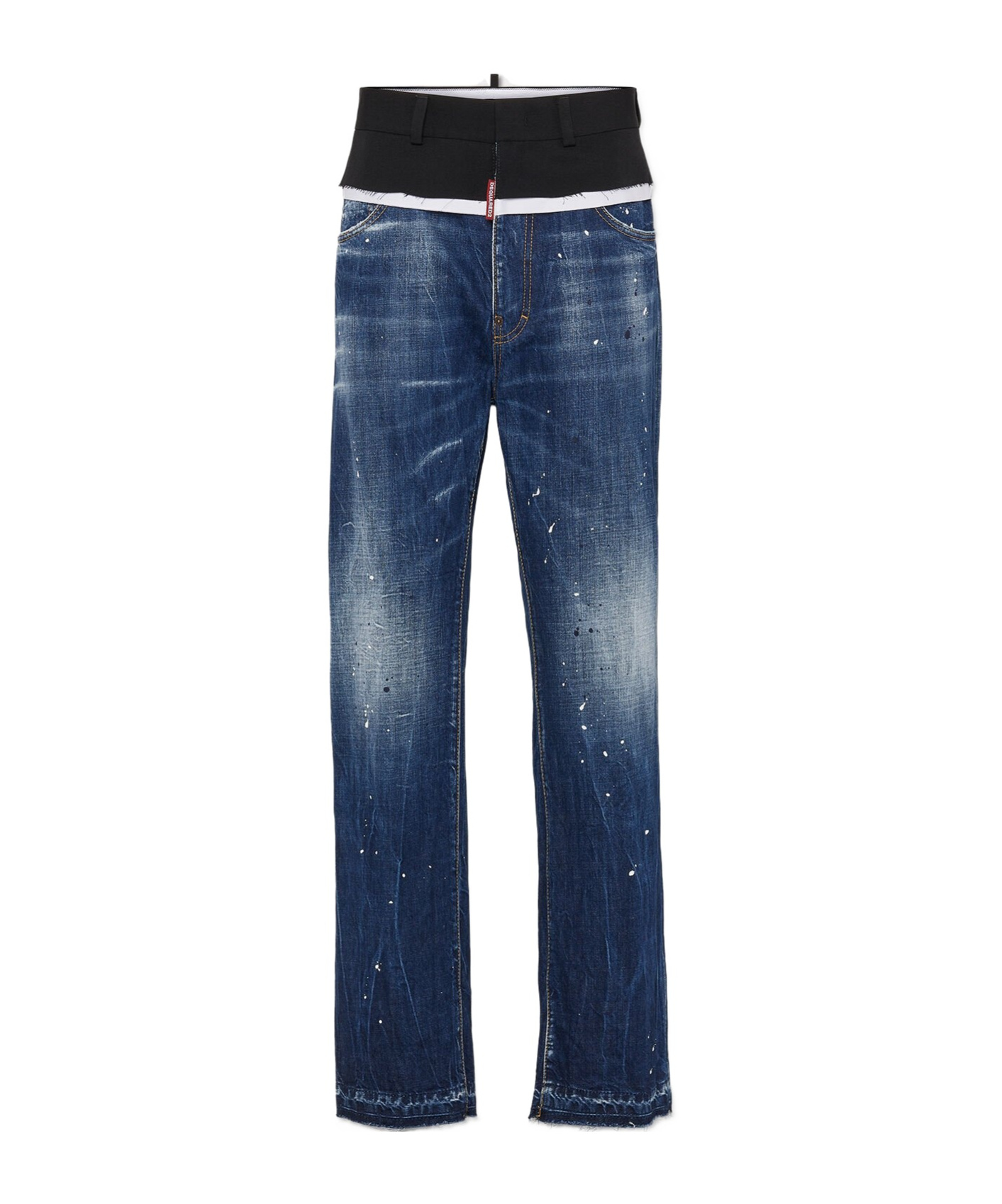 Dsquared2 Paint Splatter Washed Jeans In Blue