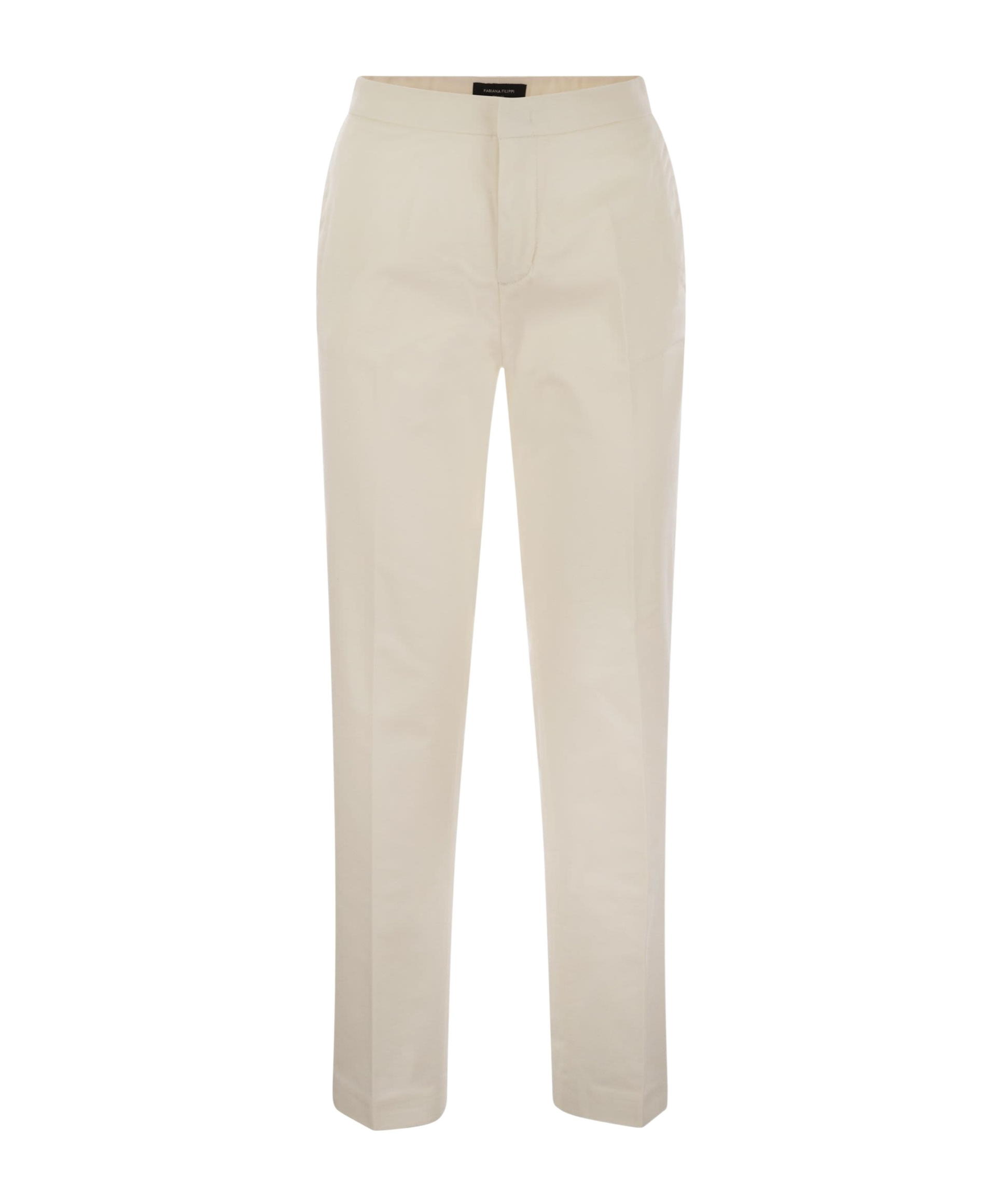 Fabiana Filippi Cotton Gabardine Trousers In Nude