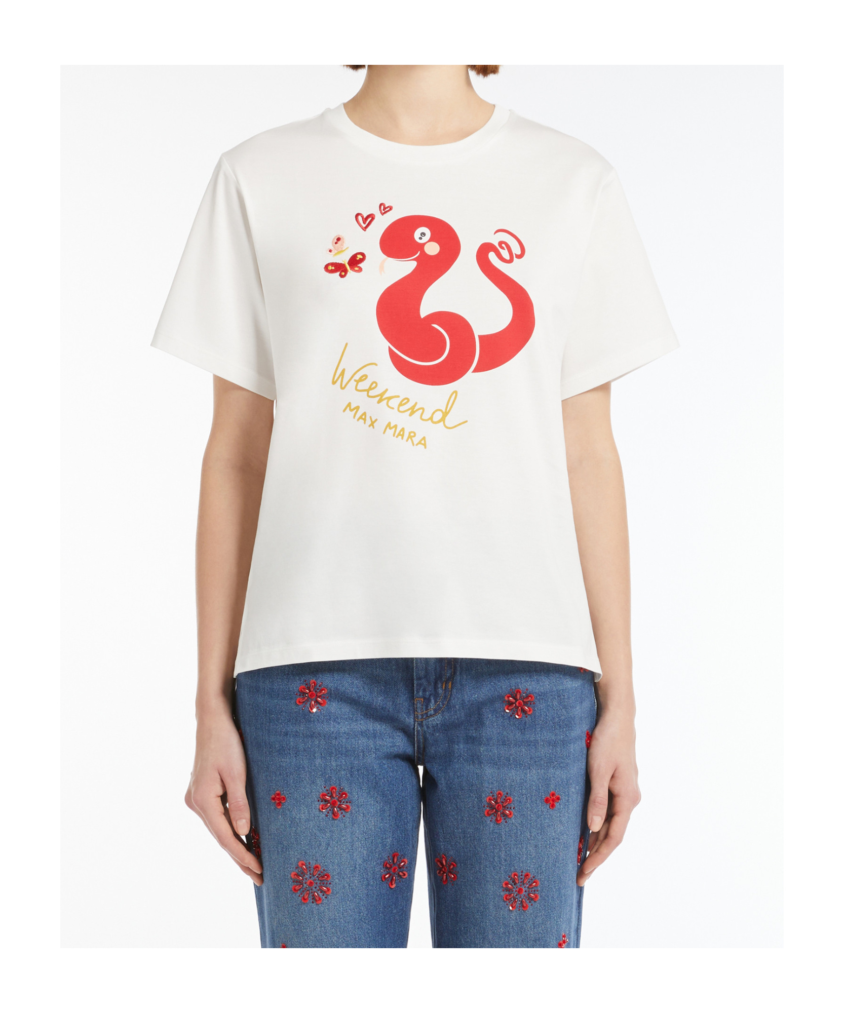 Weekend Max Mara Woman T-shirt Off White Size L Cotton In White