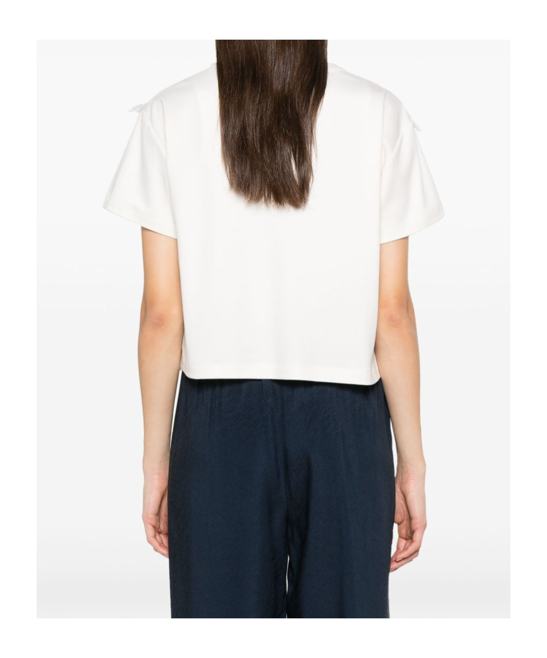 Shop Emporio Armani Fringed T-shirt In White