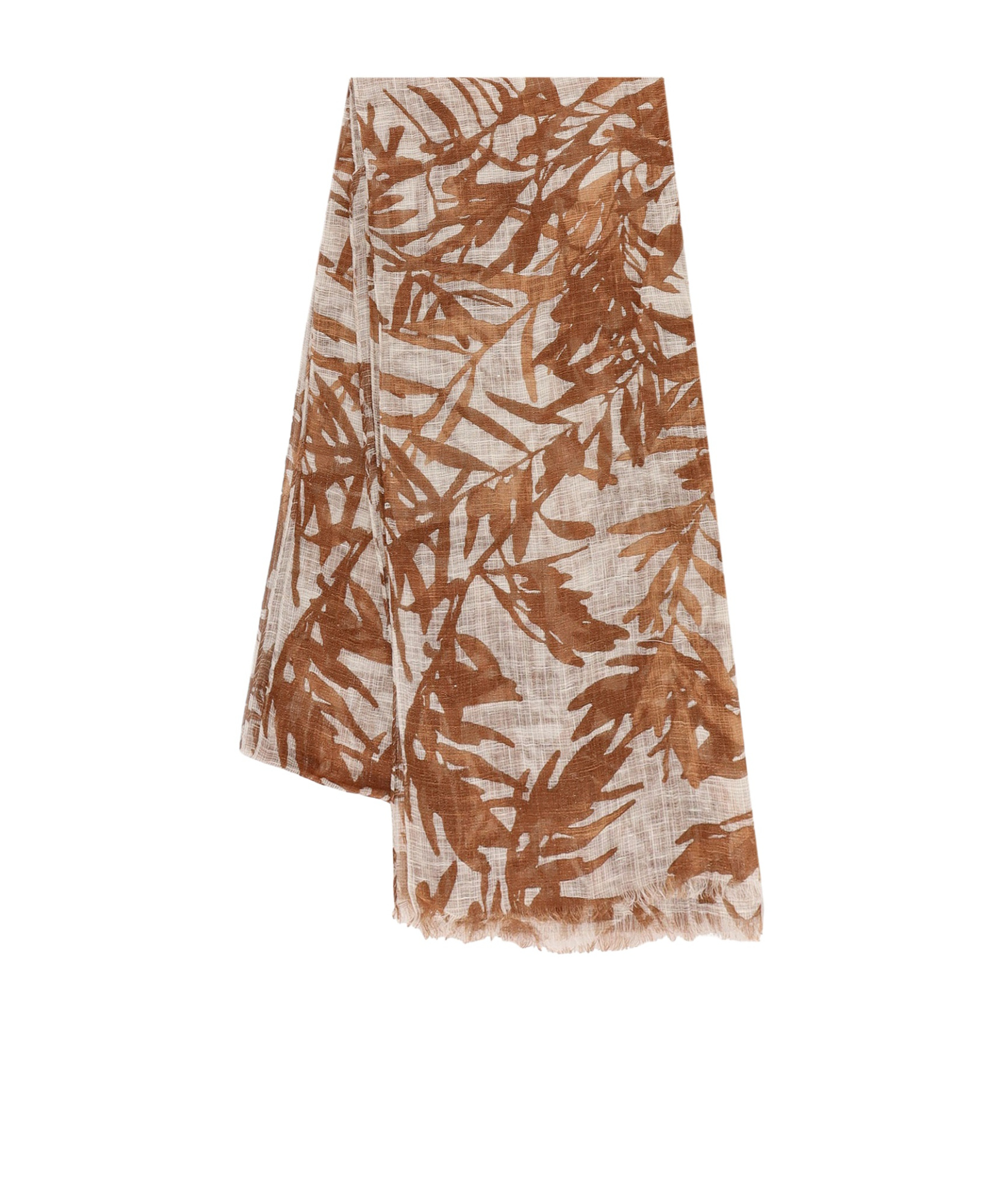 Shop Brunello Cucinelli Floral-print Scarf In Brown