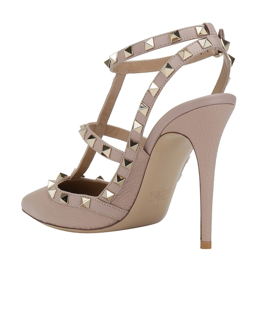 Valentino Rockstud Caged Point 110cm Pumps In Nude
