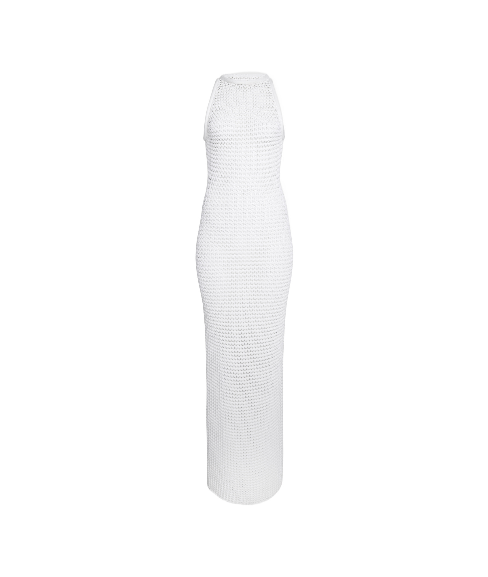 Alaïa White 3d Waffle Maxi Dress In White