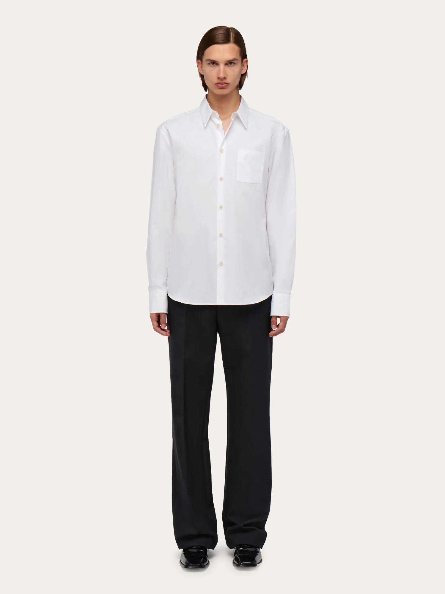 Ferragamo Jacquard Shirt Featuring Gancini Pattern In White