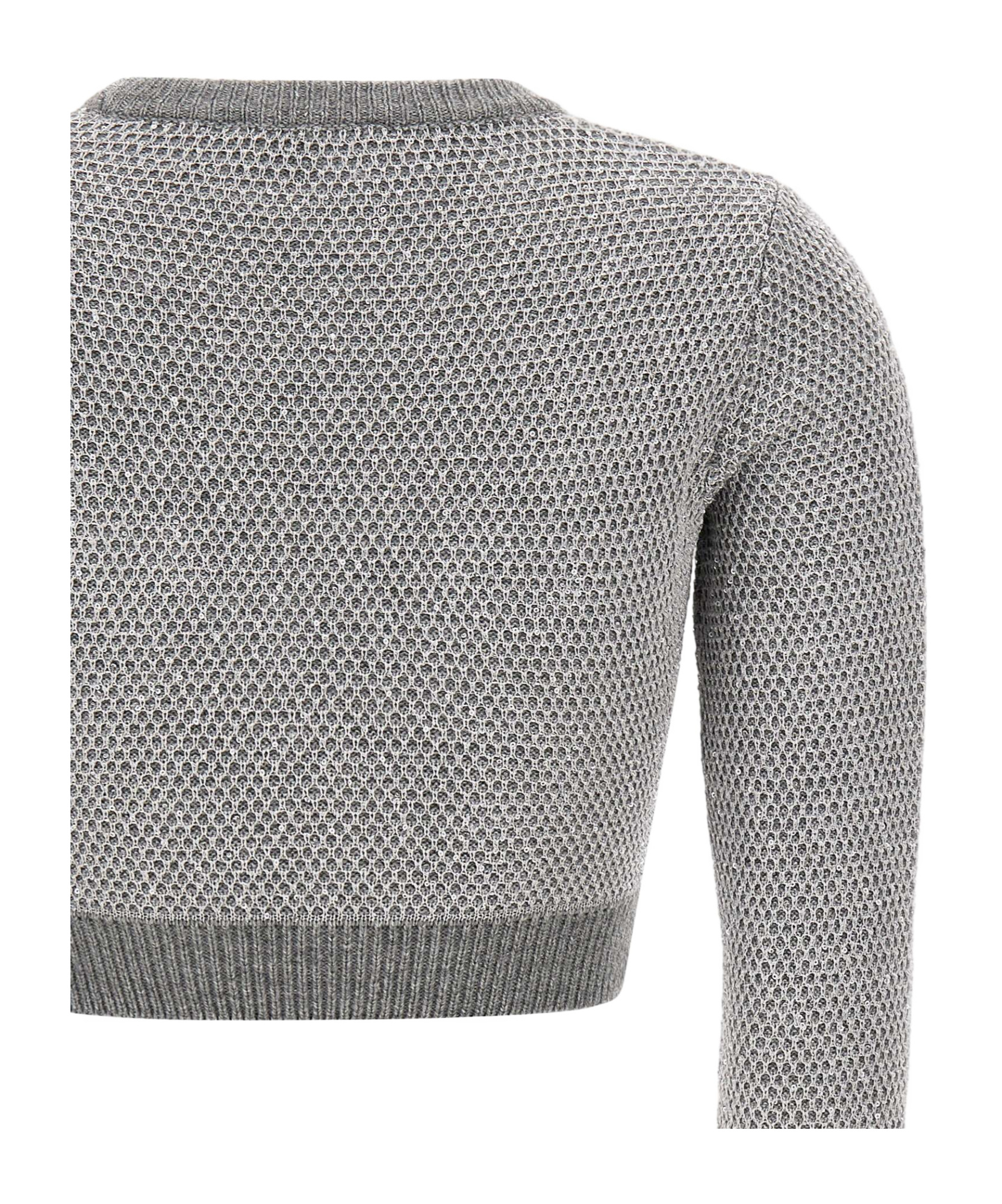 Elisabetta Franchi Sequinned Knitted Sweater In Gray