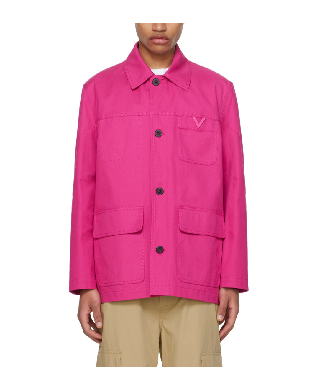 Valentino Pink Caban Jacket In Pink