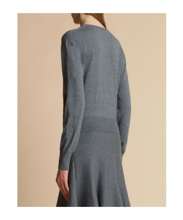 Khaite Jackie Wool-blend Cardigan In Gray