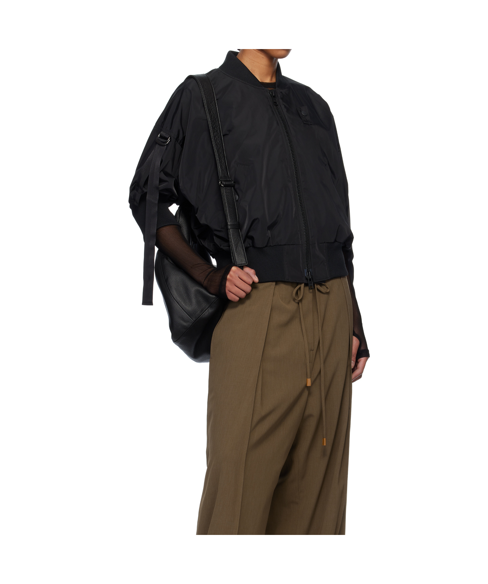 Yohji Yamamoto Short-sleeves Bomber Jacket In Black