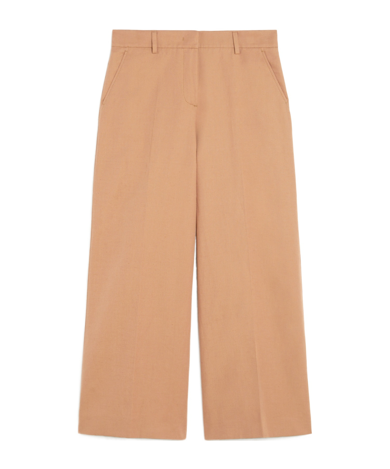 Weekend Max Mara Cotton And Linen Canvas Pants In Nude