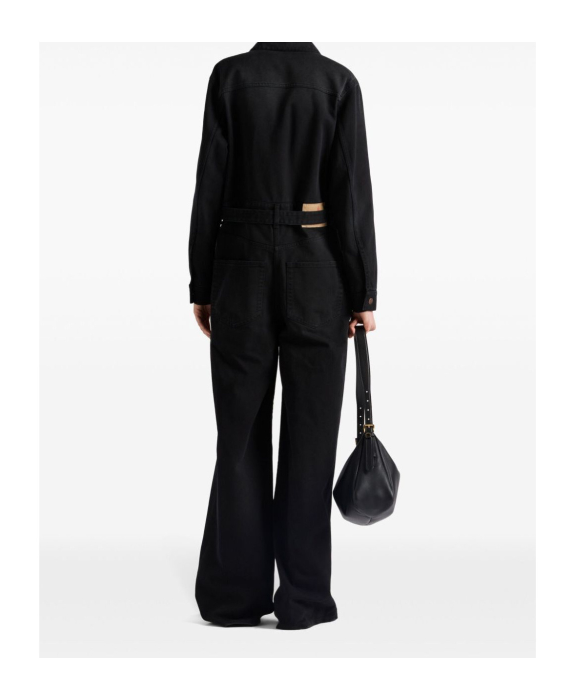 Prada Denim Jumpsuit In Black