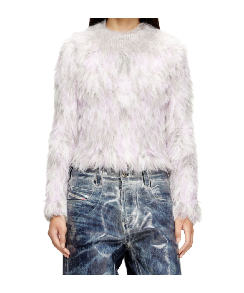 Diesel Long-sleeve Textured Sweater In White