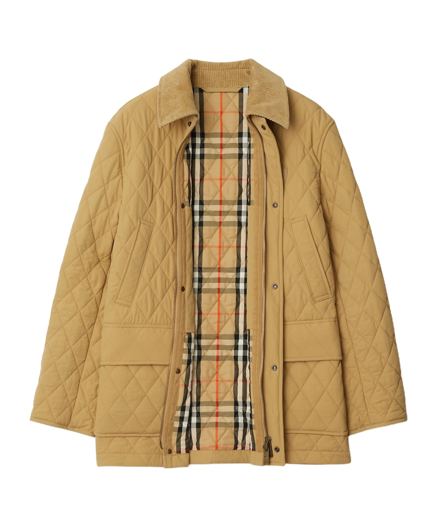 Shop Burberry Diamond-quilted Jacket In Nude