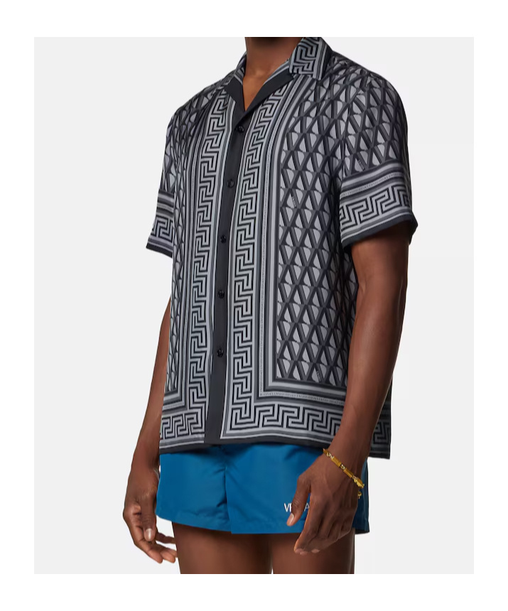 Versace Pattern-printed Short-sleeved Shirt In Multi