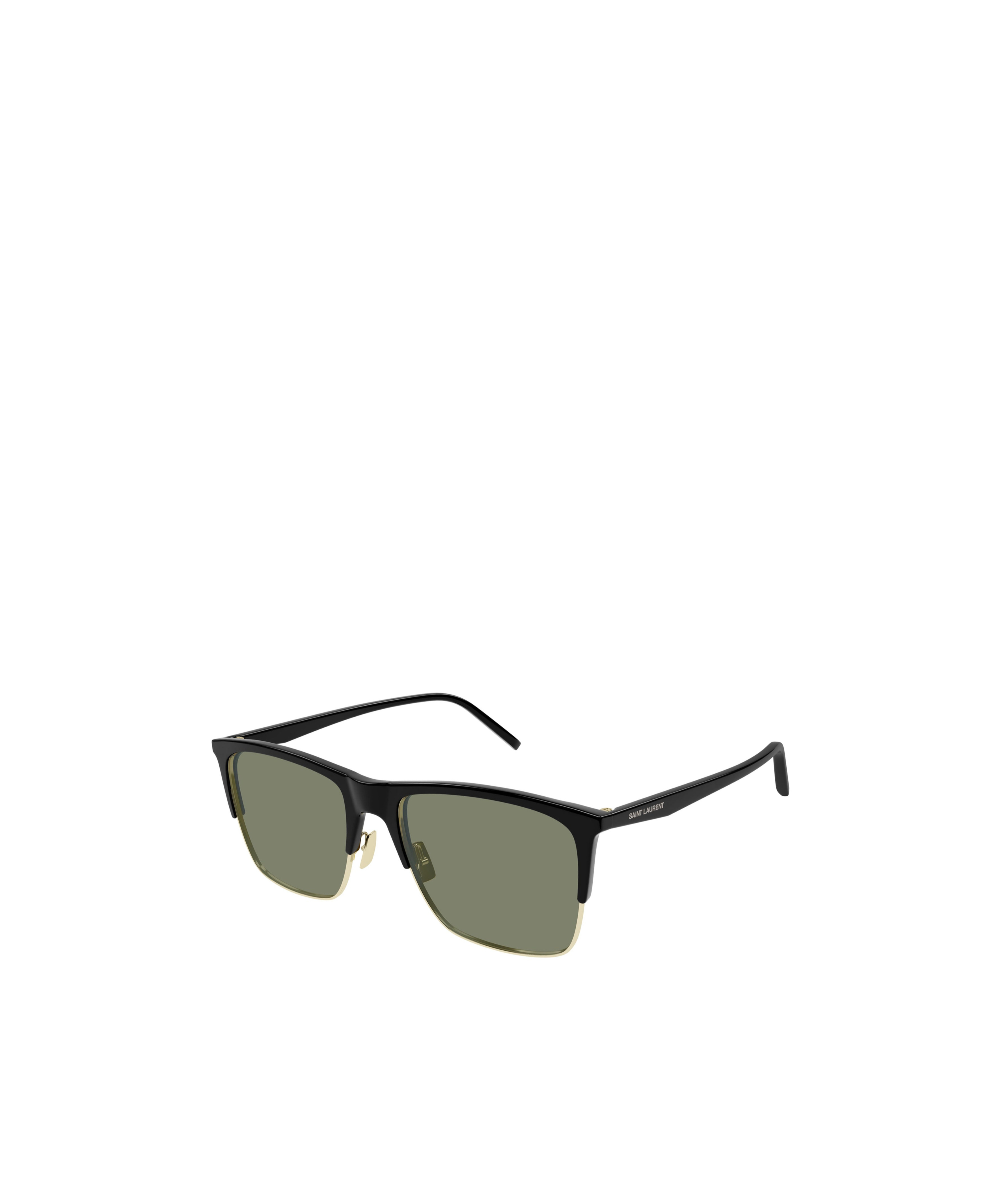 Saint Laurent Rectangular Sunglasses In Green