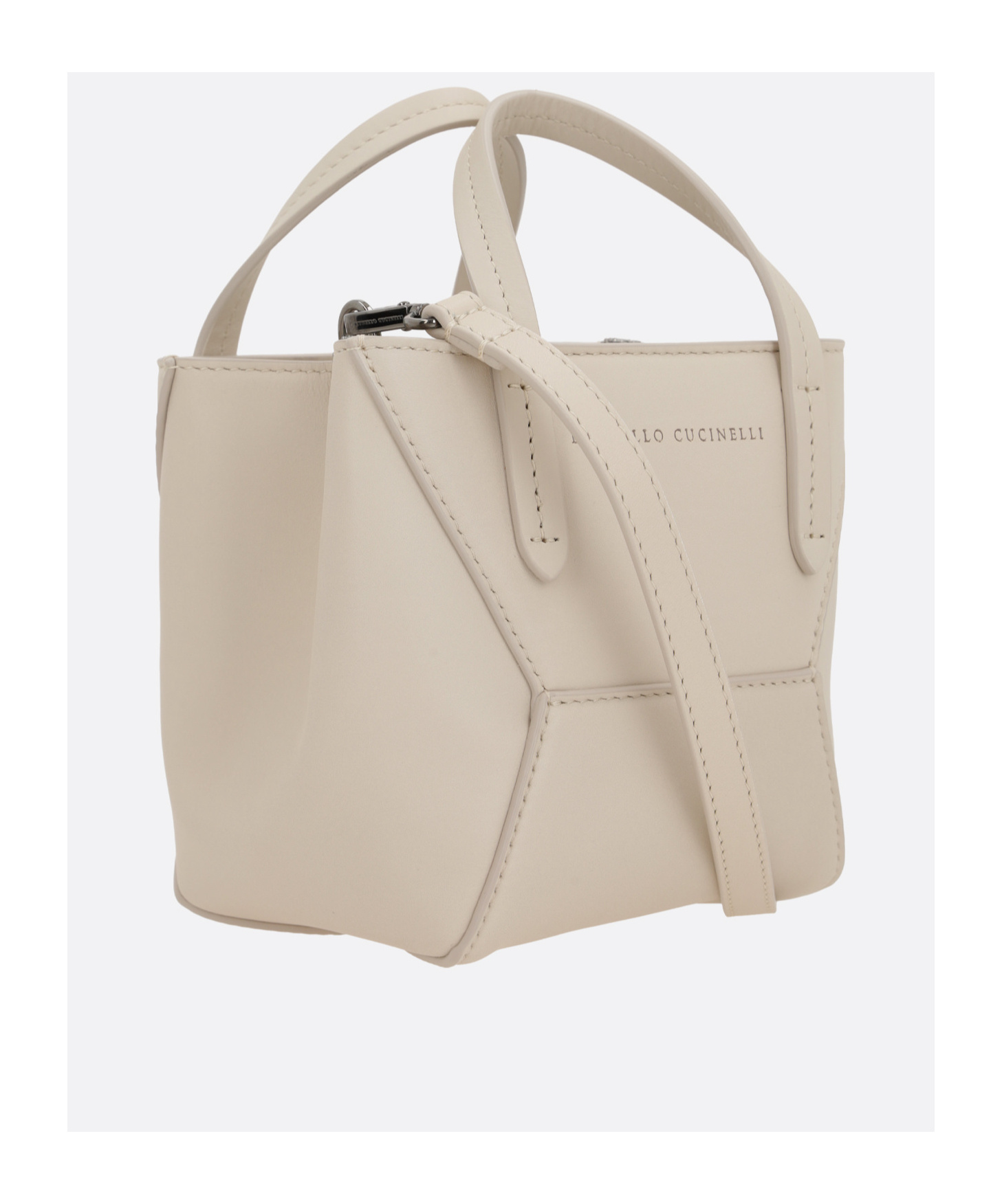 BRUNELLO CUCINELLI BRUNELLO CUCINELLI BC DUO LOGO EMBOSSED MINI TOTE BAG