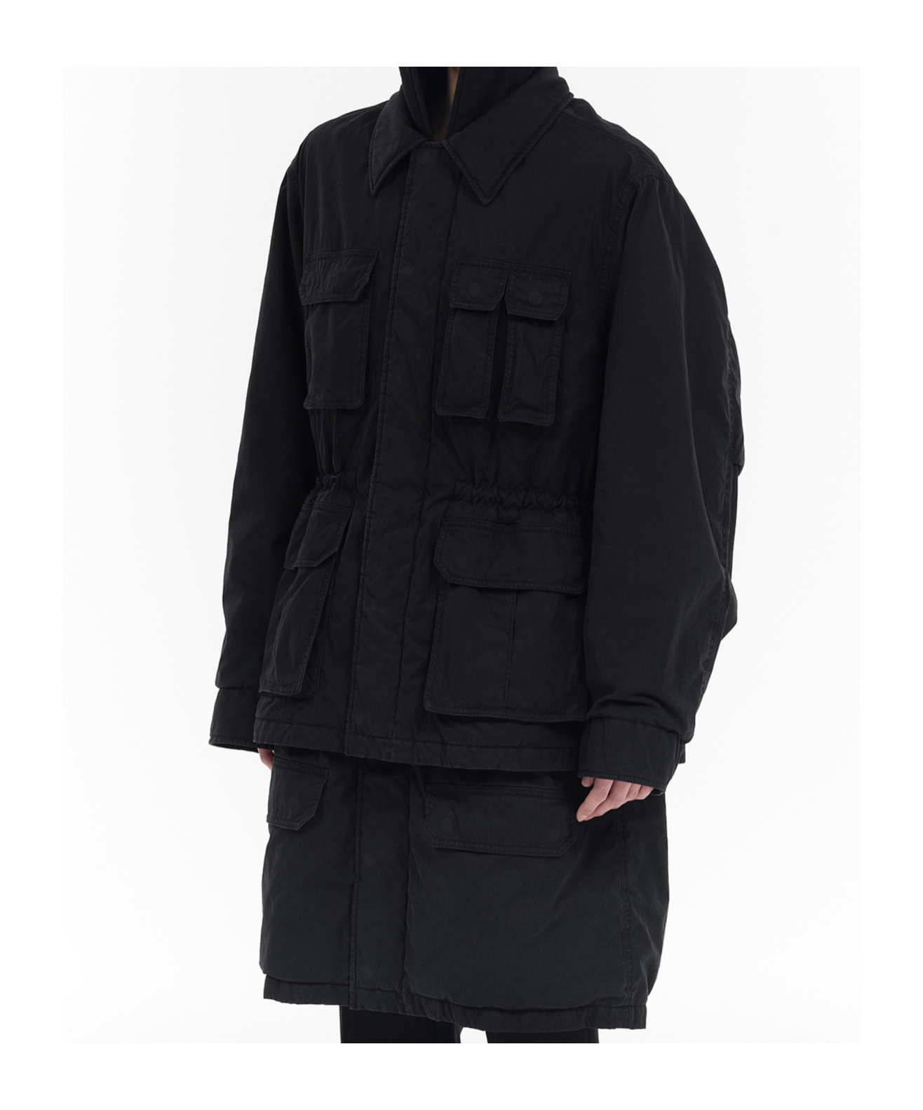 We11 Done Field Jacket With Classic Collar In Black