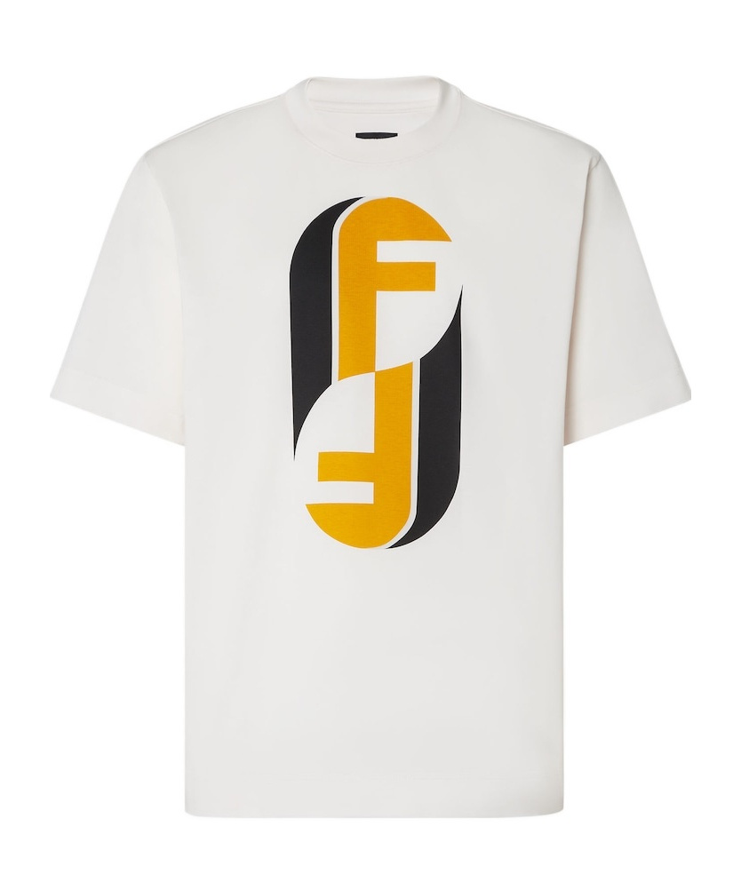 Fendi Beige Crewneck Logo T-shirt In Neutral