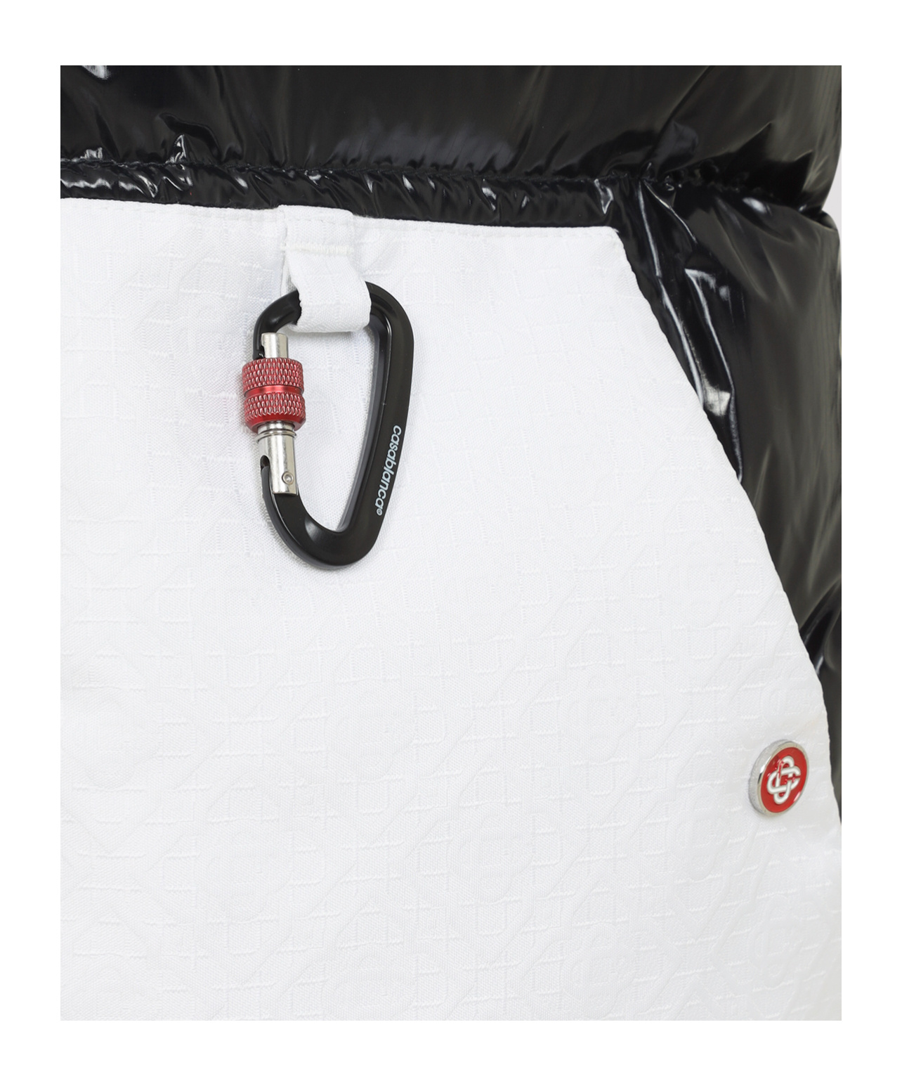 Casablanca Color-block Black Down Vest With Stand-up Collar In White