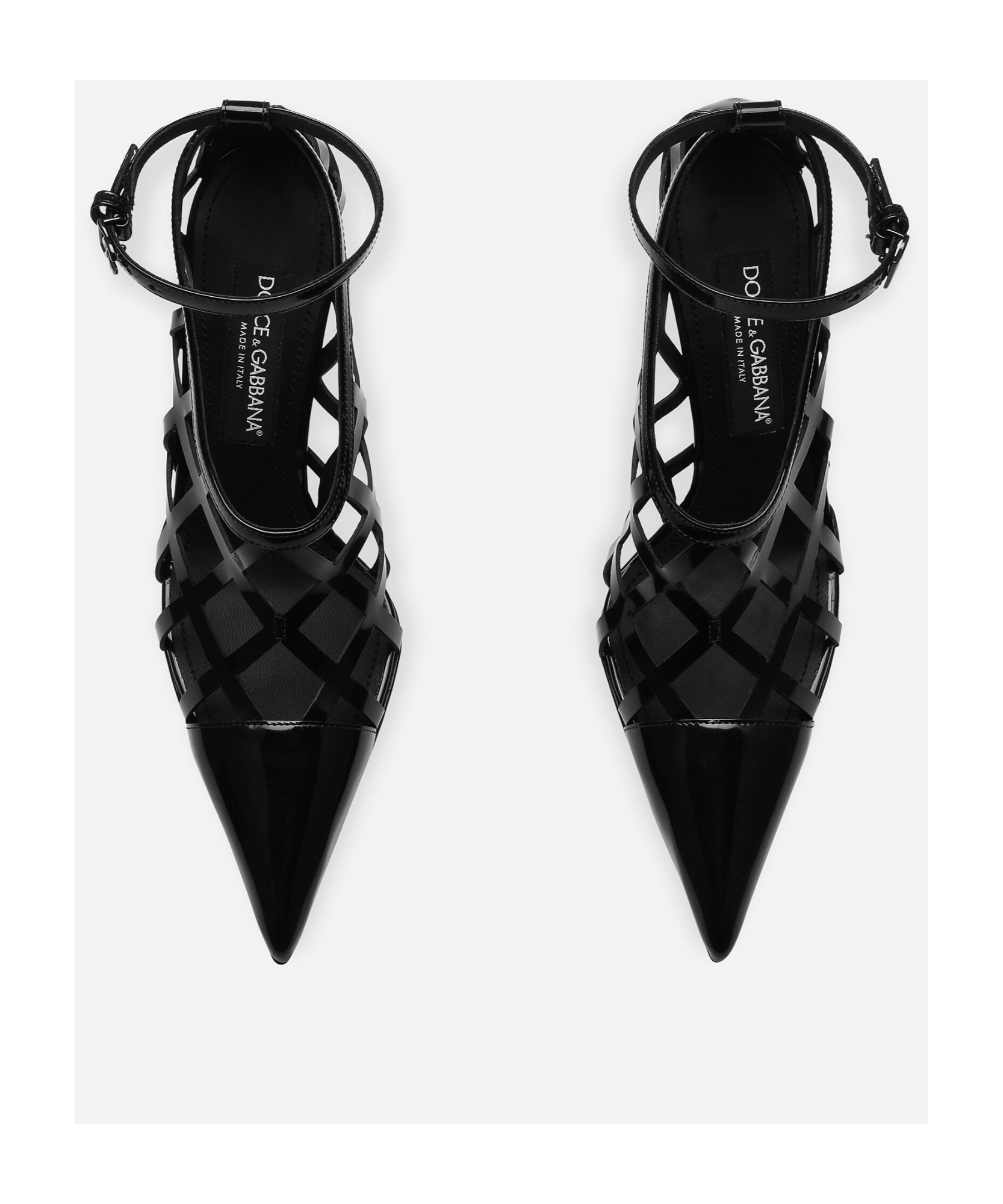 Dolce & Gabbana Lollo 105 Polished Leather Pumps In Black