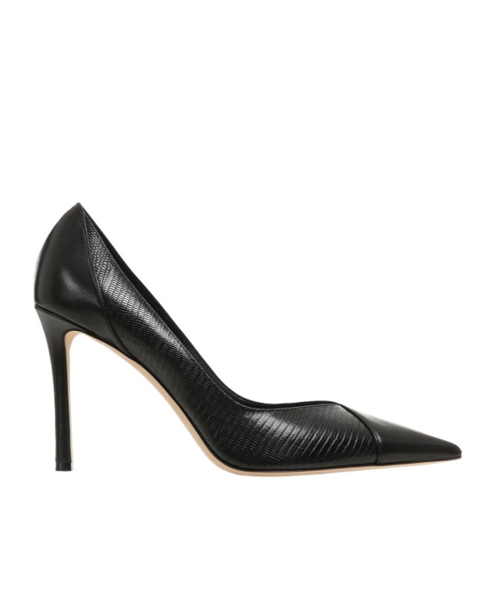 Jimmy Choo Cass 95 Off-white Leather Pumps In Black