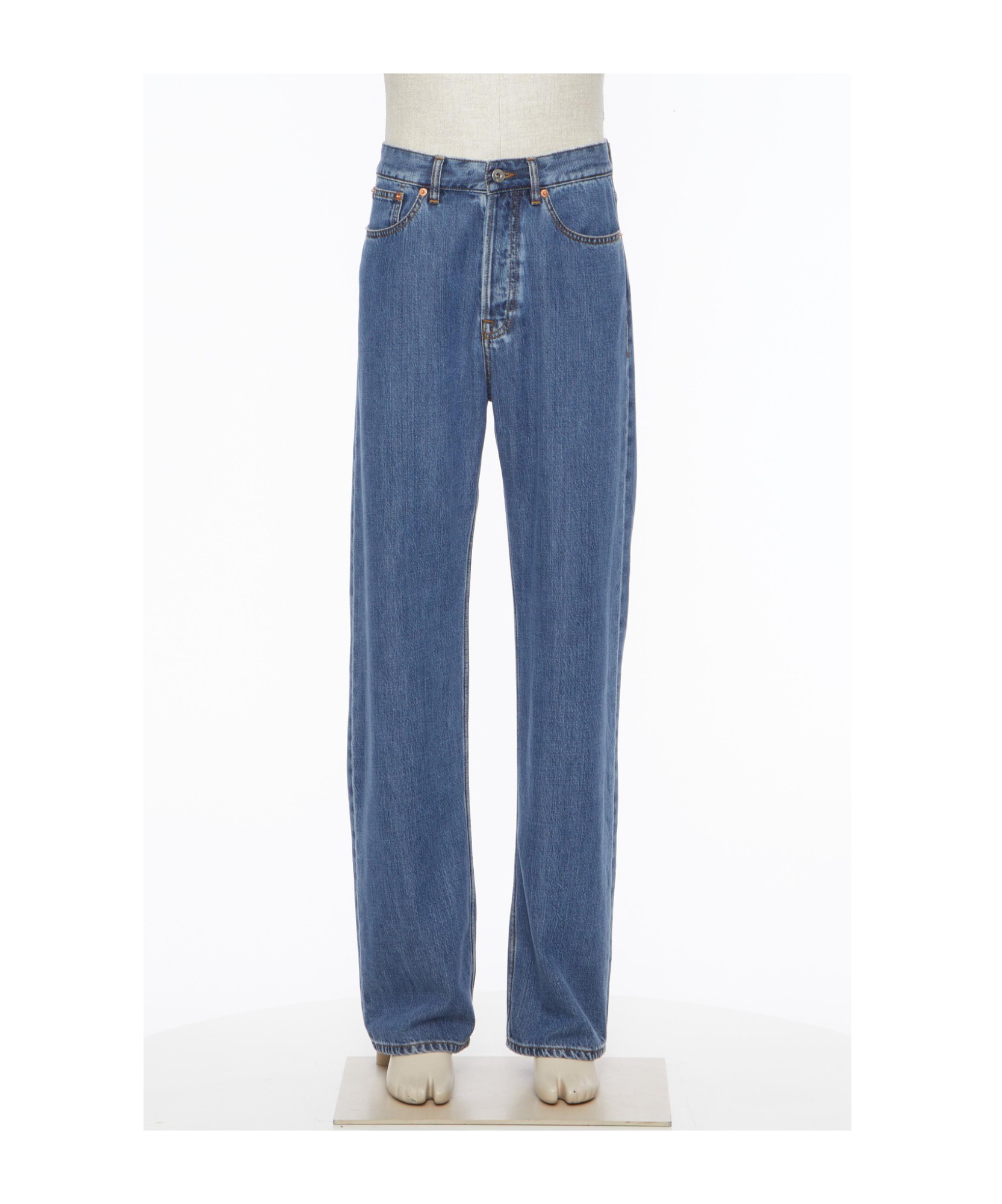 Valentino Straight-leg Washed Jeans In Blue