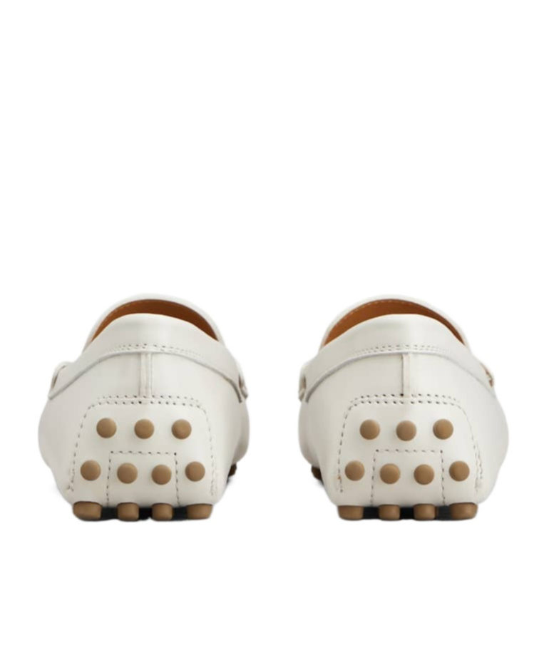 Tod's Round-head Minoccasin-bean Shoes In White