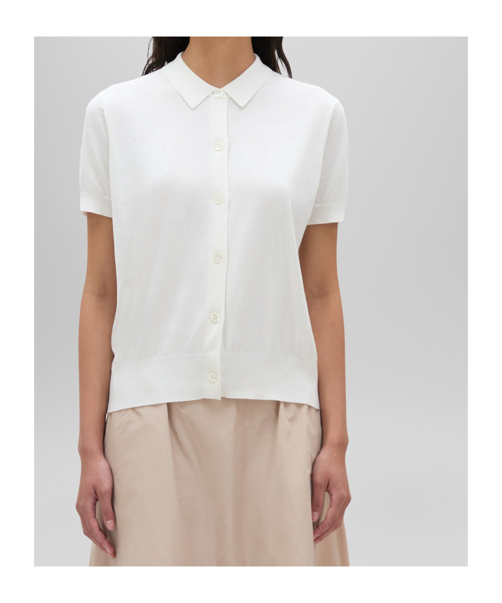 Shop Aspesi Cotton, Silk And Linen-blend Polo-style Cardigan