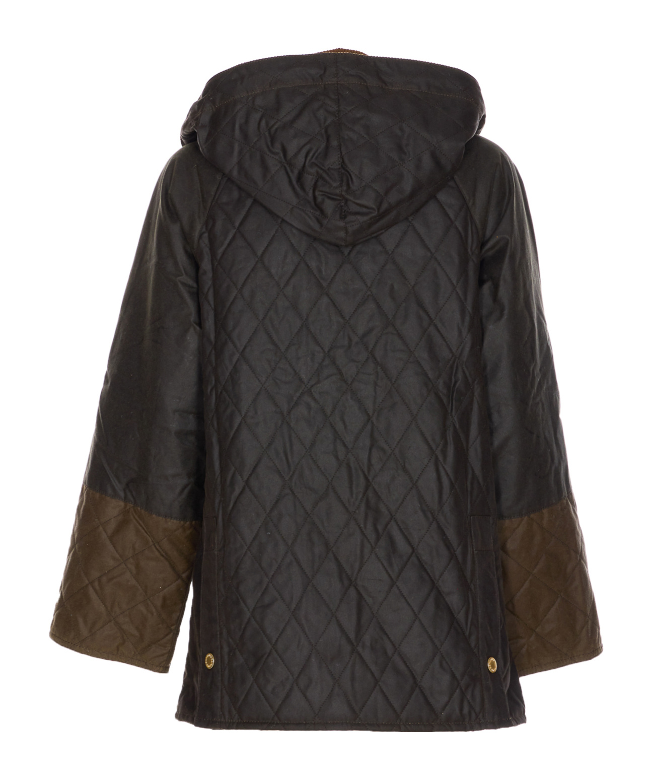 Barbour Quilted Corduroy-panels Puffer Jacket In Black